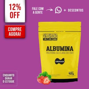 ALBUMINA NATUROVOS 420G MORANGO